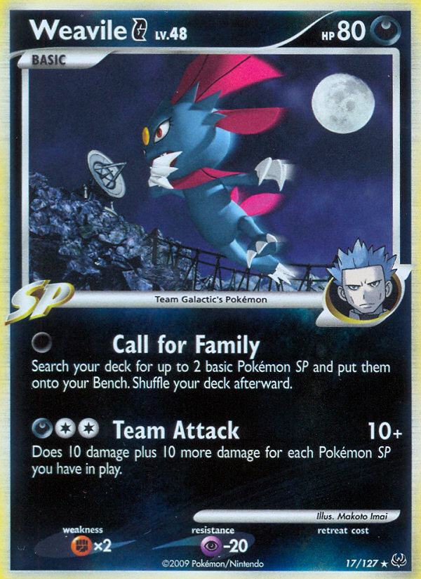 Weavile G 17/127 Rare Holo | Platinum | Pokemon Card