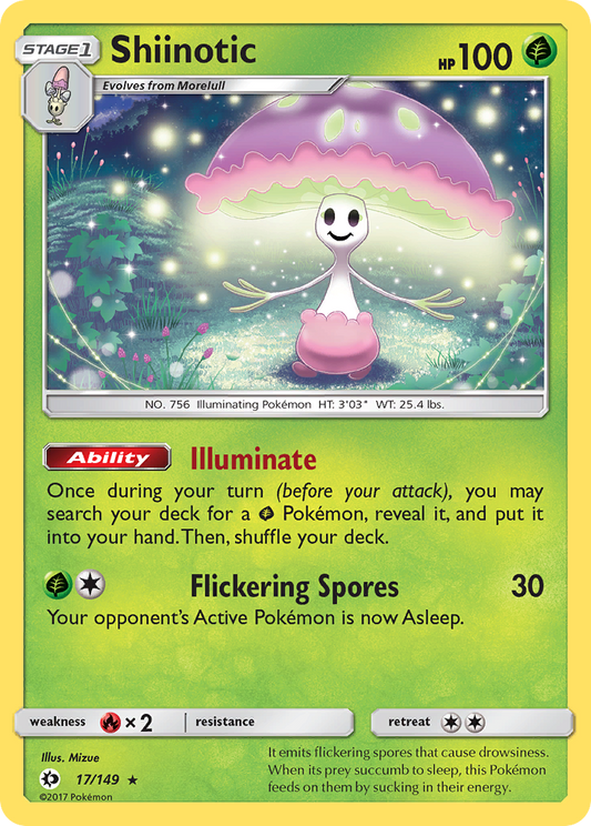 Shiinotic 17/149 Rare | Sun & Moon | Pokemon Card