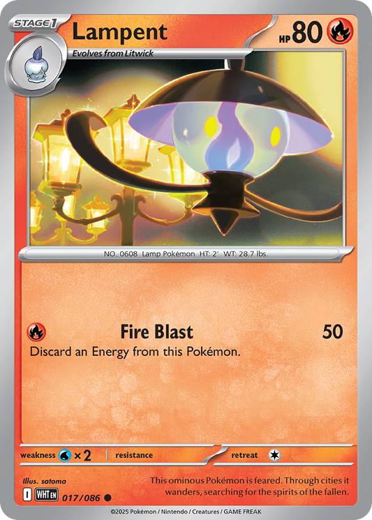 Lampent 17/86 Common | White Flare | Pokemon Card
