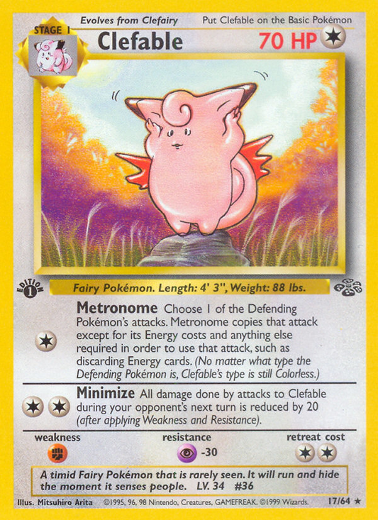 Clefable 17/64 Rare | Jungle | Pokemon Card