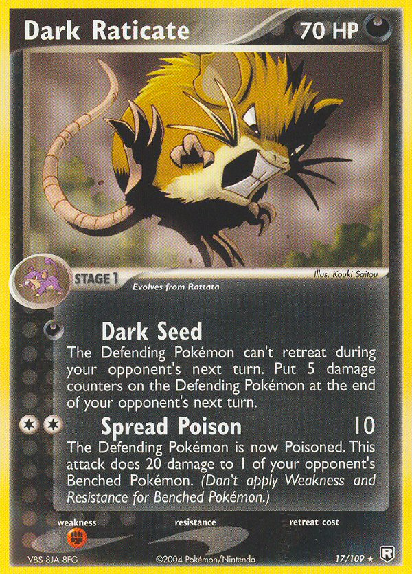 Dark Raticate 17/109 Rare | Team Rocket Returns | Pokemon Card