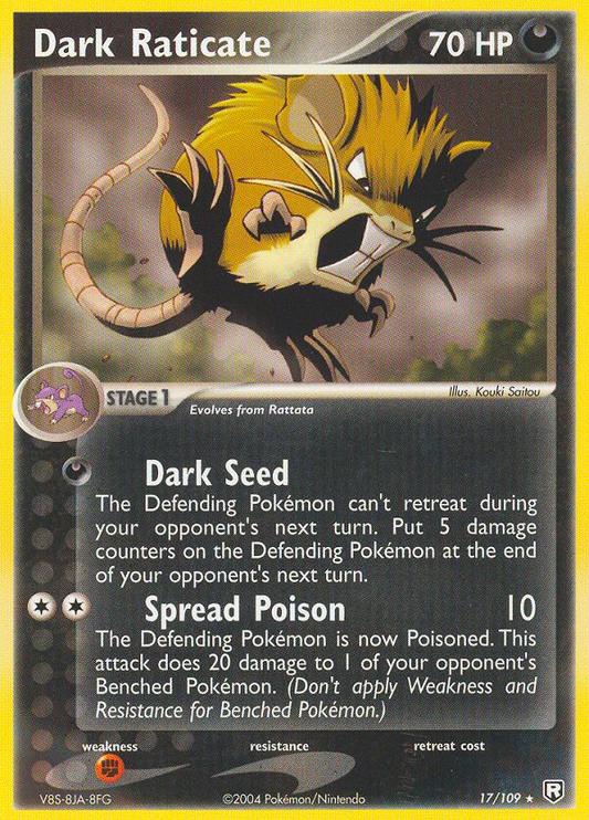 Dark Raticate 17/109 Rare | Team Rocket Returns | Pokemon Card