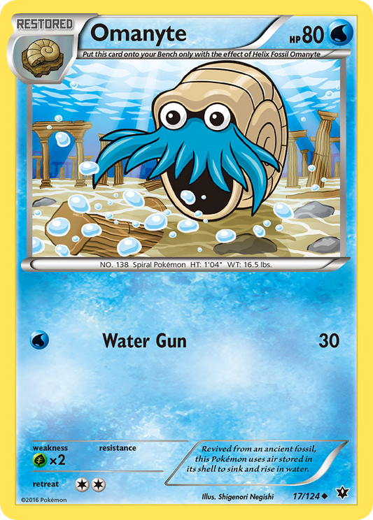 Omanyte 17/124 Uncommon | Fates Collide | Pokemon Card