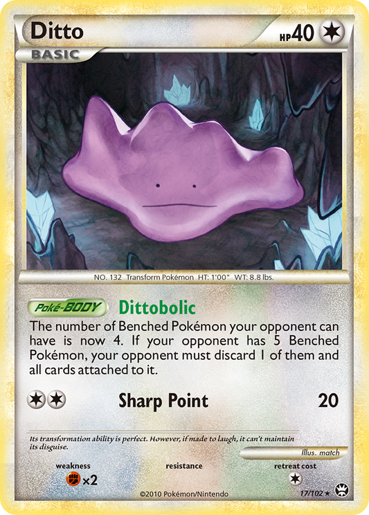 Ditto 17/102 Rare | HS—Triumphant | Pokemon Card
