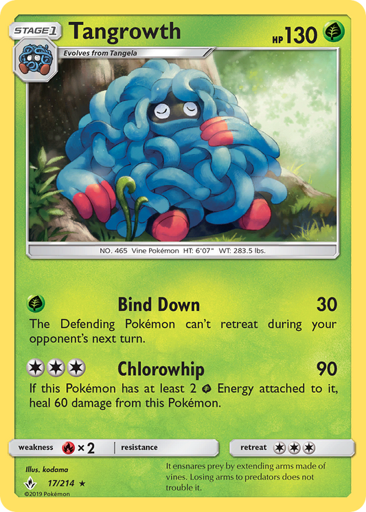 Tangrowth 17/214 Rare | Unbroken Bonds | Pokemon Card