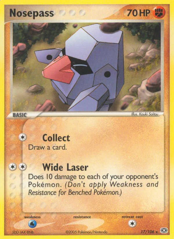 Nosepass 17/106 Rare | Emerald | Pokemon Card