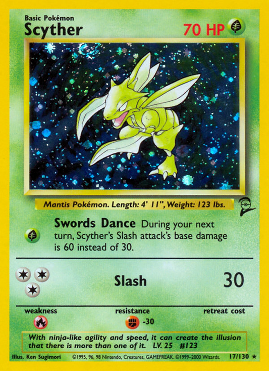 Scyther 17/130 Rare Holo | Base Set 2 | Pokemon Card