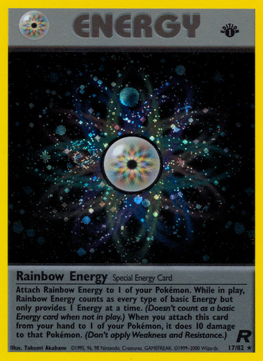 Rainbow Energy 17/82 Rare Holo | Team Rocket | Pokemon Card