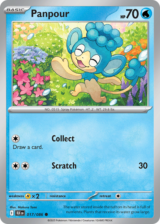 Panpour 17/86 Common | Black Bolt | Pokemon Card