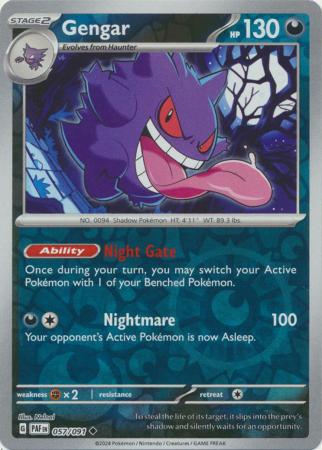 Gengar 57/91 Reverse Holo | Paldean Fates | Pokemon Card
