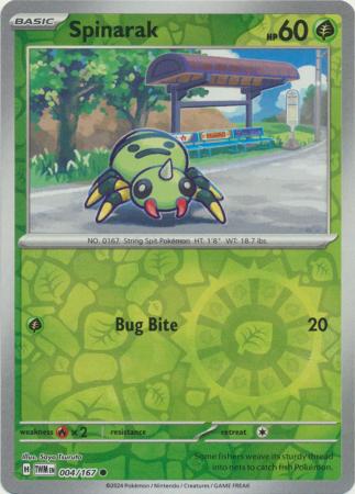 Spinarak 4/167 Reverse Holo | Twilight Masquerade | Pokemon Card