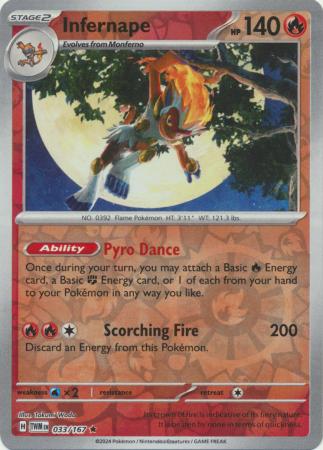 Infernape 33/167 Reverse Holo | Twilight Masquerade | Pokemon Card
