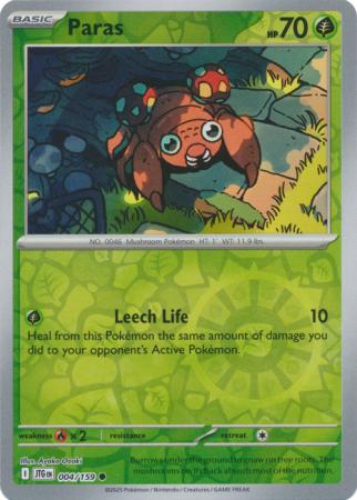 Paras 4/159 Reverse Holo | Journey Together | Pokemon Card