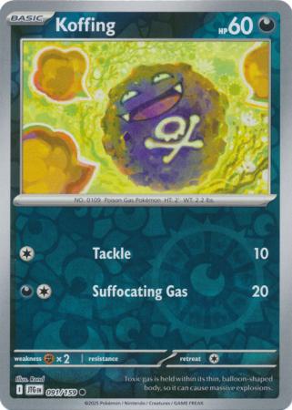 Koffing 91/159 Reverse Holo | Journey Together | Pokemon Card