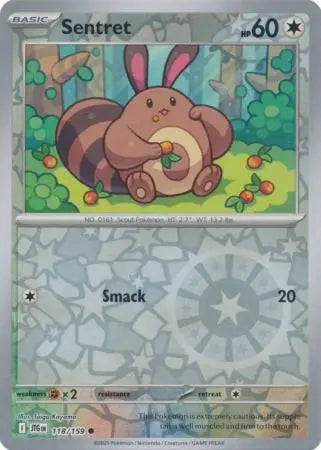 Sentret 118/159 Reverse Holo | Journey Together | Pokemon Card