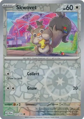 Skwovet 131/159 Reverse Holo | Journey Together | Pokemon Card