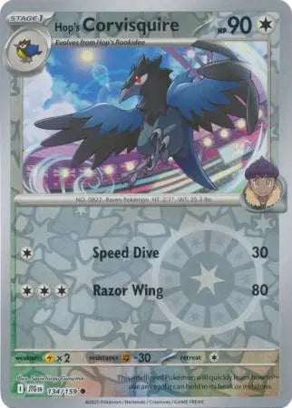 Hop's Corvisquire 134/159 Reverse Holo | Journey Together | Pokemon Card