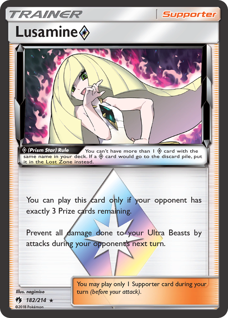Lusamine ◇ 182/214 Rare Prism Star | Lost Thunder | Pokemon Card