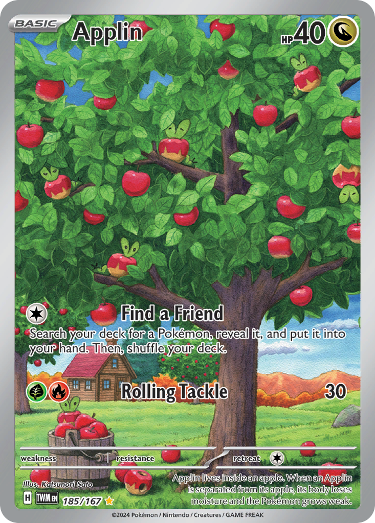 Applin 185/167 Illustration Rare | Twilight Masquerade | Pokemon