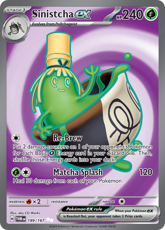 Sinistcha ex 189/167 Ultra Rare | Twilight Masquerade | Pokemon Card
