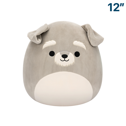 Shaun the Grey Schnauzer Dog ~ 12" Squishmallow Plush