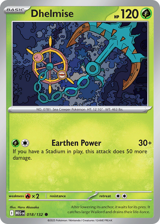 Dhelmise 18/132 Common | Mega Evolution | Pokemon Card