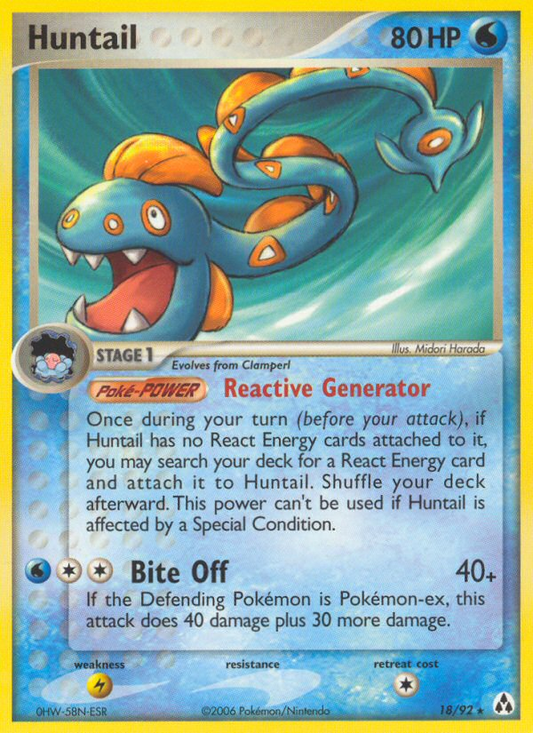 Huntail 18/92 Rare | Legend Maker | Pokemon Card