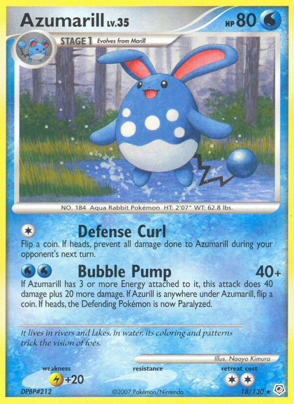Azumarill 18/130 Rare | Diamond & Pearl | Pokemon Card