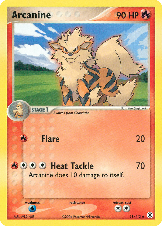Arcanine 18/112 Rare | FireRed & LeafGreen | Pokemon Card