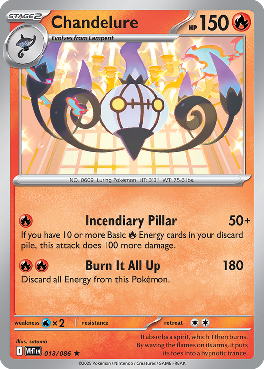 Chandelure 18/86 Rare | White Flare | Pokemon Card
