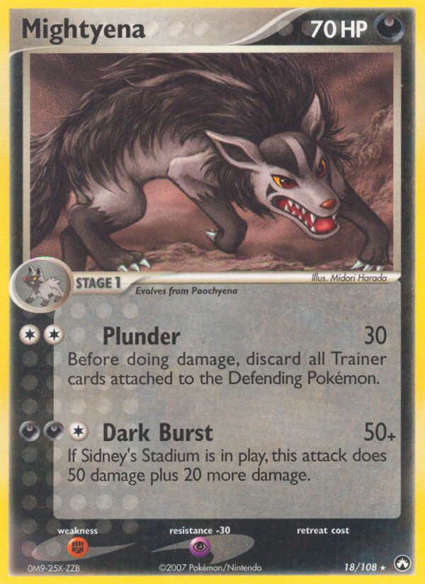 Mightyena 18/108 Rare | Power Keepers | Pokemon Card