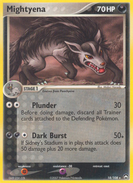 Mightyena 18/108 Rare | Power Keepers | Pokemon Card