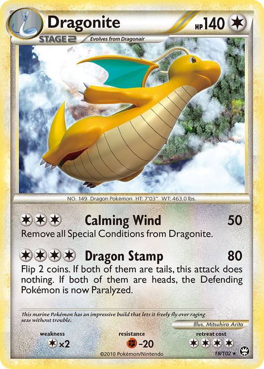Dragonite 18/102 Rare | HS—Triumphant | Pokemon Card