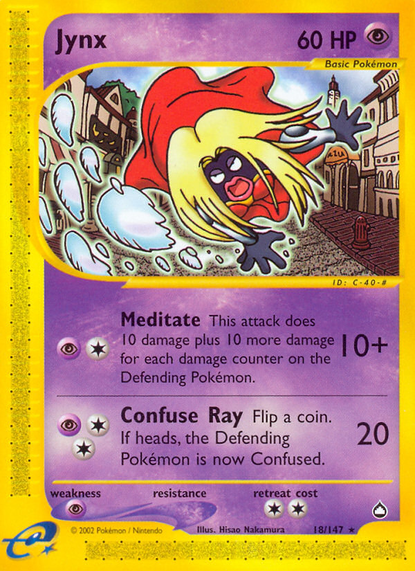Jynx 18/147 Rare | Aquapolis | Pokemon Card