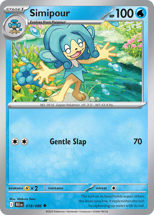 Simipour 18/86 Uncommon | Black Bolt | Pokemon Card