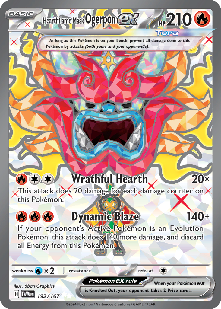 Hearthflame Mask Ogerpon ex 192/167 Ultra Rare | Twilight Masquerade | Pokemon Card