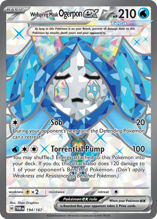 Wellspring Mask Ogerpon ex 194/167 Ultra Rare | Twilight Masquerade | Pokemon Card