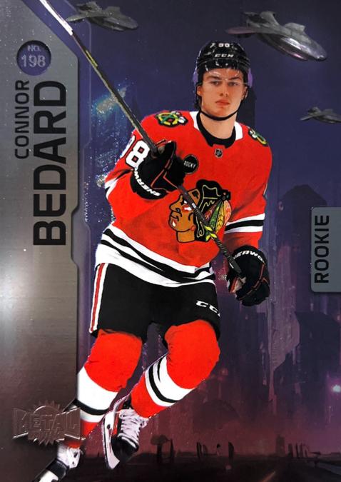 Connor Bedard #198 Chicago Blackhawks | 2023-24 SkyBox Metal Universe | NHL Trading Card