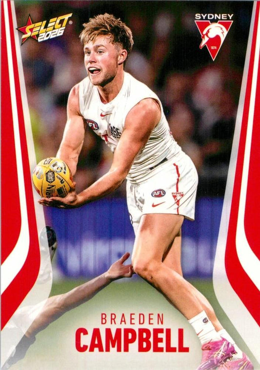 Braeden Campbell #198 Sydney Swans | 2026 Select AFL Footy Stars | Trading Card
