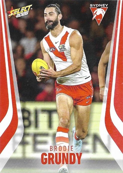 Brodie Grundy #199 Sydney Swans | 2026 Select AFL Footy Stars | Trading Card