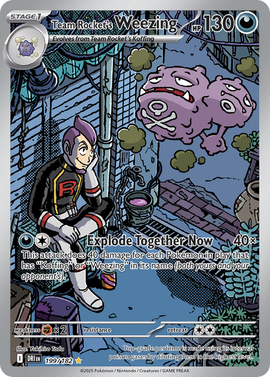 Team Rocket's Weezing 199/182 Illustration Rare | Destined Rivals | Pokemon Card