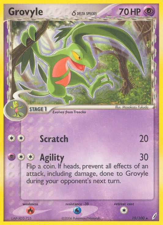 Grovyle δ 19/100 Rare | Crystal Guardians | Pokemon Card