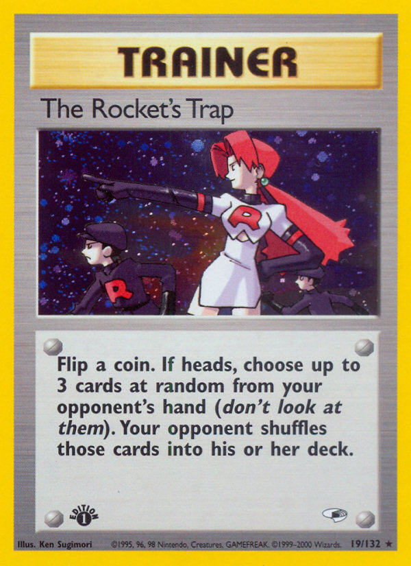 The Rocket's Trap 19/132 Rare Holo | Gym Heroes | Pokemon Card