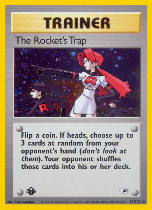 The Rocket's Trap 19/132 Rare Holo | Gym Heroes | Pokemon Card