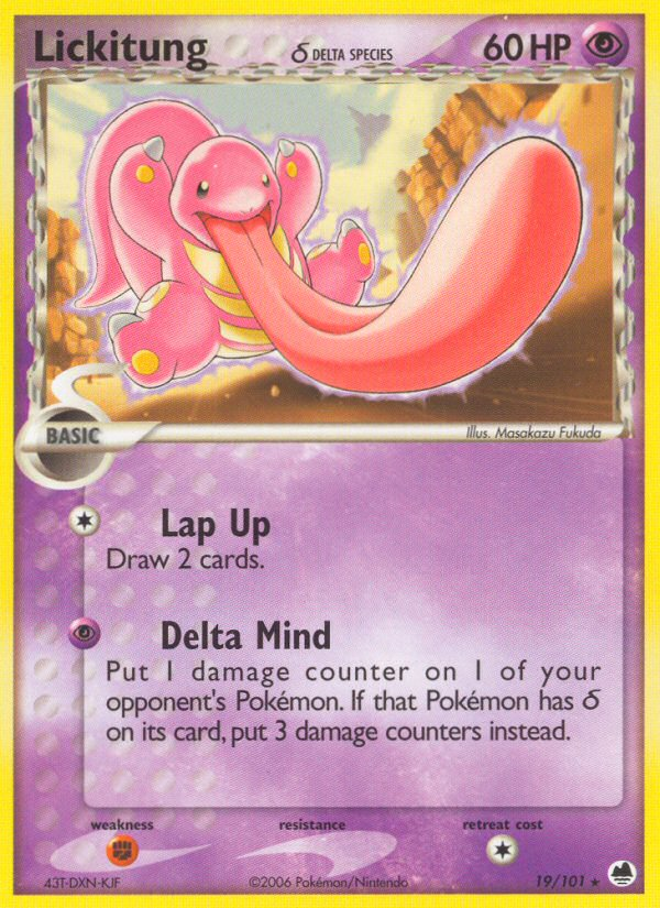 Lickitung δ 19/101 Rare | Dragon Frontiers | Pokemon Card