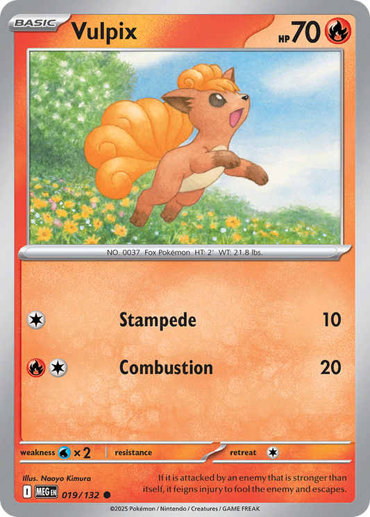 Vulpix 19/132 Common | Mega Evolution | Pokemon Card