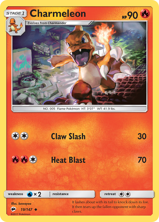 Charmeleon 19/147 Uncommon | Burning Shadows | Pokemon Card