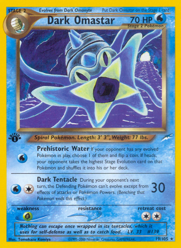 Dark Omastar 19/105 Rare | Neo Destiny | Pokemon Card