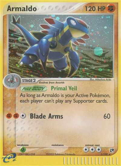 Armaldo 1/100 Rare Holo | Sandstorm | Pokemon Card