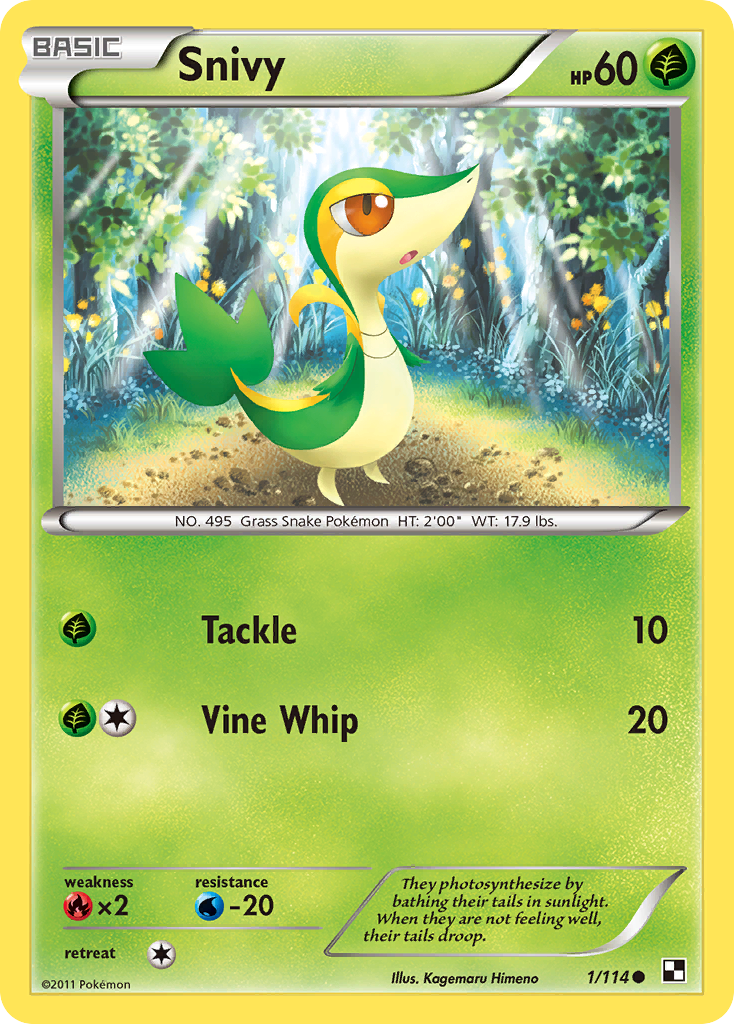 Snivy 1/114 Common | Black & White | Pokemon Card